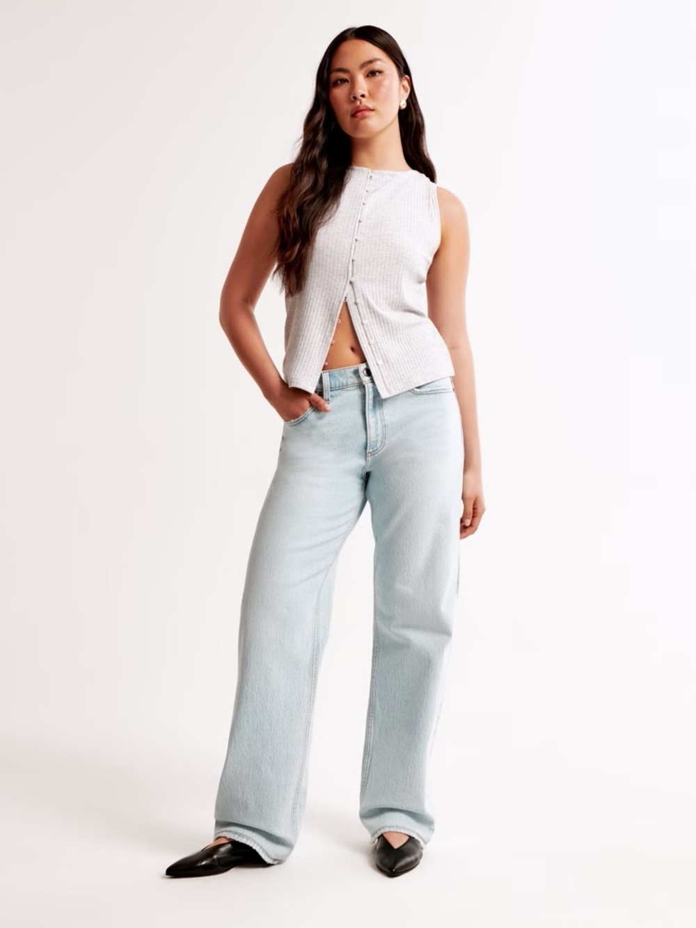 Abercrombie & Fitch Curve Love Low Rise Baggy Jean Size 6L